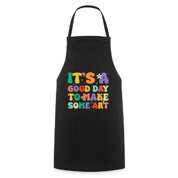 Artists - A good day to make art - Cooking Apron - black - Front - AI Model Male 185 dark (185cm)
