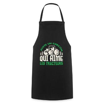 Juste un garçon qui aime Les Tracteurs Agriculteur - Tablier de cuisine - noir - Devant - AI Model Male 185 dark (185cm)