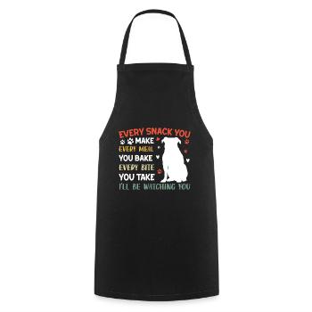 Dogs - Every snack you make i ́ll be watching you! - Cooking Apron - black - Front - AI Model Male 185 dark (185cm)