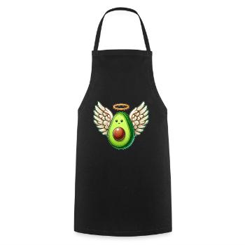 Avocado Engel mit Flügeln und Heiligenschein - Kochschürze - Schwarz - Vorne - AI Model Male 185 dark (185cm)