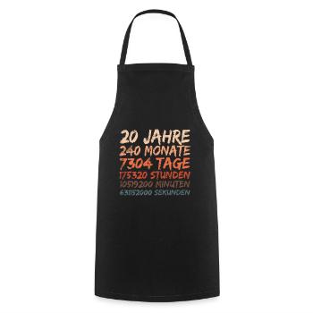 20th Birthday - Wedding Anniversary, Anniversary - Cooking Apron - black - Front - AI Model Male 185 dark (185cm)