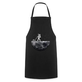 Space Astronauts Mowing Lawn - Cooking Apron - black - Front - AI Model Male 185 dark (185cm)