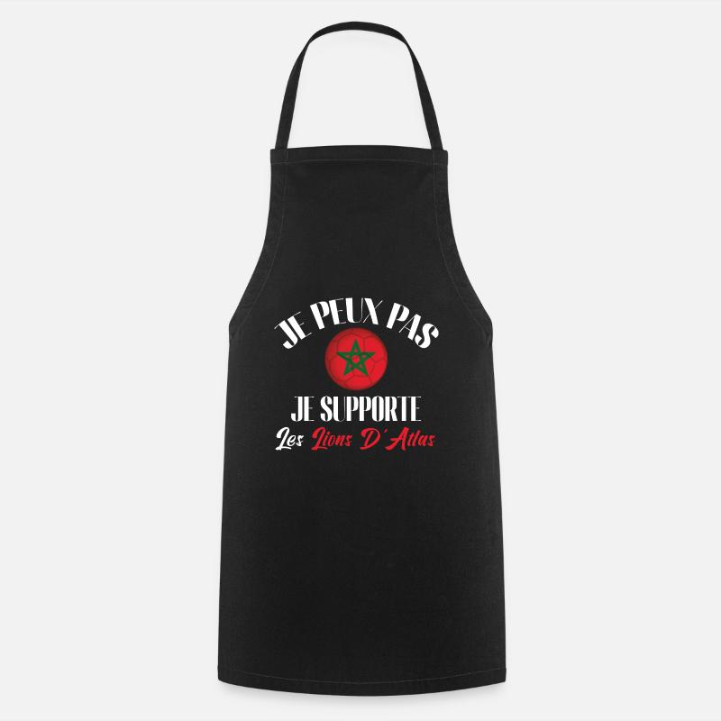 je peux pas , je supporte les lions. Maroc - Tablier de cuisine - noir