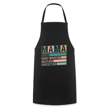 Mama Muttertag geliebt, selbstlos, beschützerin - Kochschürze - Schwarz - Vorne - AI Model Male 185 dark (185cm)