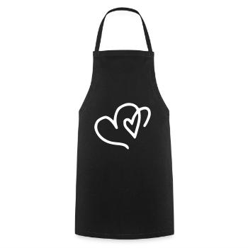 Émoji de coeur esquisse - Tablier de cuisine - noir - Devant - AI Model Male 185 dark (185cm)