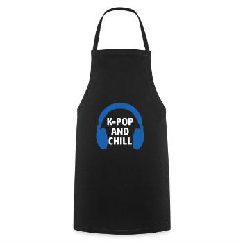 K-Pop and chill Saranghae Korean Pop Music - Cooking Apron - black - Front - AI Model Male 185 dark (185cm)