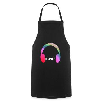 Kpop Merch Korean Pop Music K-Pop Style - Cooking Apron - black - Front - AI Model Male 185 dark (185cm)