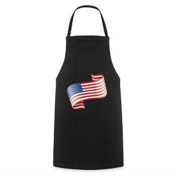America USA Flag Flag - Cooking Apron - black - Front - AI Model Male 185 dark (185cm)