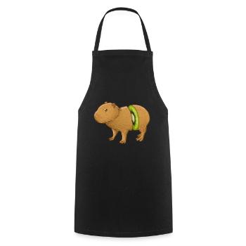 Capybara Kiwi - Tablier de cuisine - noir - Devant - AI Model Male 185 dark (185cm)