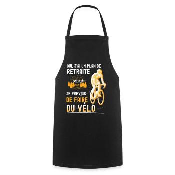 Oui J'ai Un Plan De Vélo Citation Retraite Humour - Tablier de cuisine - noir - Devant - AI Model Male 185 dark (185cm)