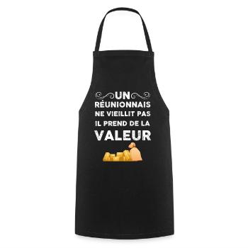 Un Réunonnais De Valeur Cadeau Anniversaire - Tablier de cuisine - noir - Devant - AI Model Male 185 dark (185cm)