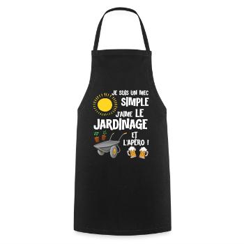 Ma Bière Mon Jardin Cadeau Homme - Tablier de cuisine - noir - Devant - AI Model Male 185 dark (185cm)