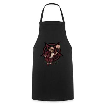 Satan's Little Imp - Cooking Apron - black - Front - AI Model Male 185 dark (185cm)