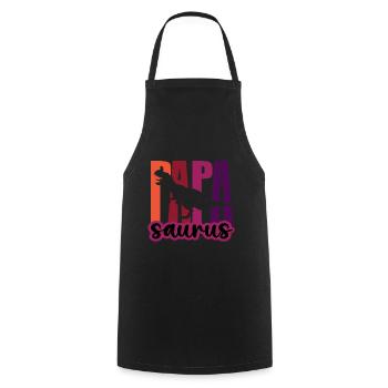 Papasaurus Fête des Pères Dinosaure T-Rex Idée Cadeau - Tablier de cuisine - noir - Devant - AI Model Male 185 dark (185cm)