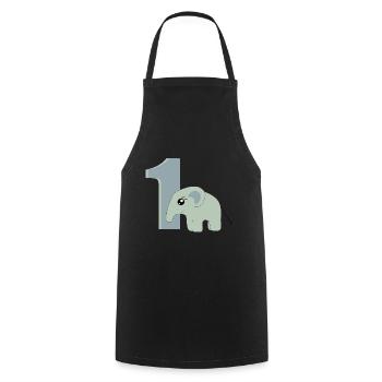 1. Geburtstag Zahl 1 Elefant Baby - Kochschürze - Schwarz - Vorne - AI Model Male 185 dark (185cm)
