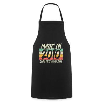 2010 born 11 birthday 11 years gift - Cooking Apron - black - Front - AI Model Male 185 dark (185cm)