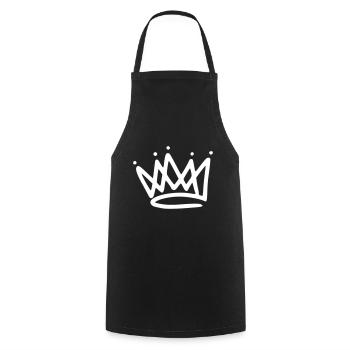 Emoji crown crowns sketch white - Cooking Apron - black - Front - AI Model Male 185 dark (185cm)
