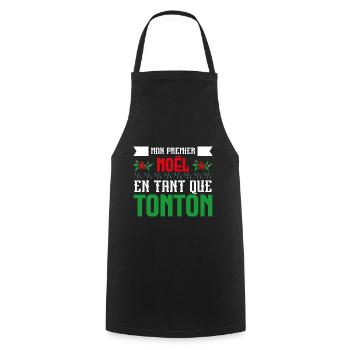 Le premier Noël en tant que tonton - Tablier de cuisine - noir - Devant - AI Model Male 185 dark (185cm)