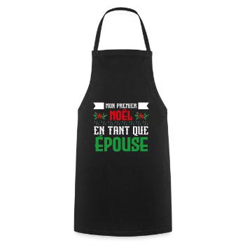 mon premier Noël en tant que Epouse - Tablier de cuisine - noir - Devant - AI Model Male 185 dark (185cm)