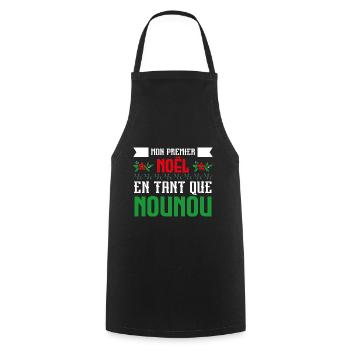 Mon Premier Noel tant que nounou - Tablier de cuisine - noir - Devant - AI Model Male 185 dark (185cm)