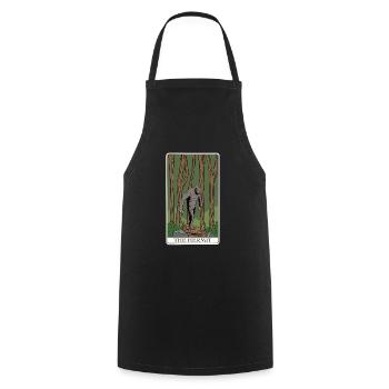 Bigfoot Tarotkarte "Der Einsiedler" für einen - Kochschürze - Schwarz - Vorne - AI Model Male 185 dark (185cm)