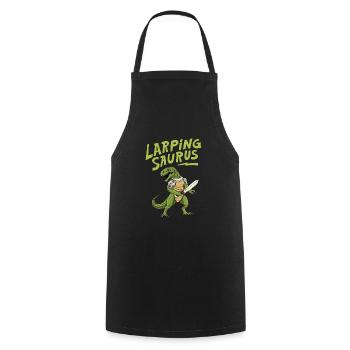 Larp Saurus T-REX RPG Role-playing game design for a - Cooking Apron - black - Front - AI Model Male 185 dark (185cm)
