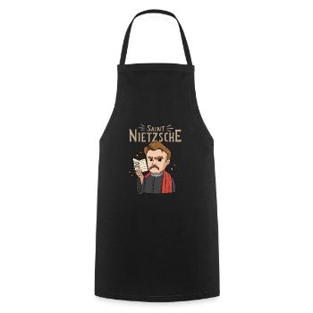 Heiliger Nietzsche Philosophie - Kochschürze - Schwarz - Vorne - AI Model Male 185 dark (185cm)