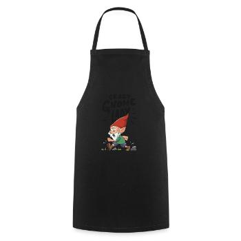 Lawn Garden Crazy Gnome Lady Design pour un - Tablier de cuisine - noir - Devant - AI Model Male 185 dark (185cm)