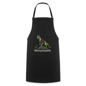Nietzsche T-Rex Dinosaurier Design für einen - Kochschürze - Schwarz - Vorne - AI Model Male 185 dark (185cm)