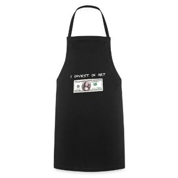 Mona Lisa investit dans l’art classique - Tablier de cuisine - noir - Devant - AI Model Male 185 dark (185cm)