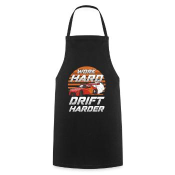Work Hard Drift Harder JDM Car - Kochschürze - Schwarz - Vorne - AI Model Male 185 dark (185cm)