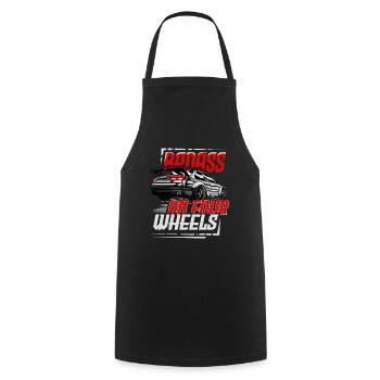 Badass on four wheels for a car enthusiast - Cooking Apron - black - Front - AI Model Male 185 dark (185cm)