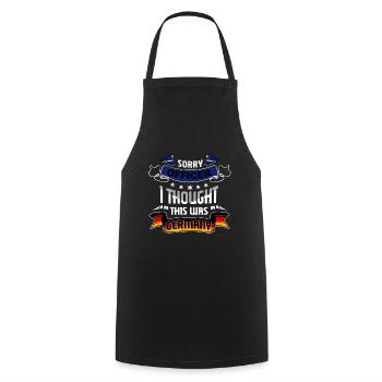 Sorry officer, I thought that was a - Cooking Apron - black - Front - AI Model Male 185 dark (185cm)