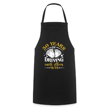 50. Anniversaire de mariage Mari Femme Relation de mariage - Tablier de cuisine - noir - Devant - AI Model Male 185 dark (185cm)