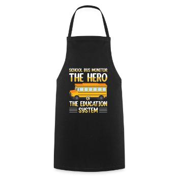 School Bus Monitor Bus Attendant School Transport - Cooking Apron - black - Front - AI Model Male 185 dark (185cm)