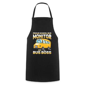 School Bus Monitor Bus Attendant School Transport - Cooking Apron - black - Front - AI Model Male 185 dark (185cm)