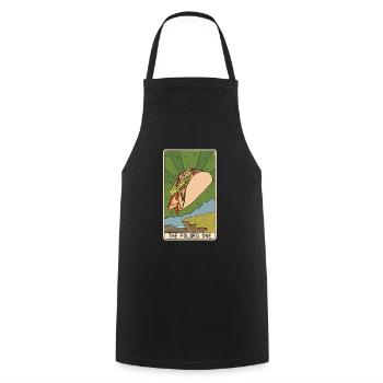 Lecteur de carte de tarot Taco Lover Taco Eater Mexicain - Tablier de cuisine - noir - Devant - AI Model Male 185 dark (185cm)