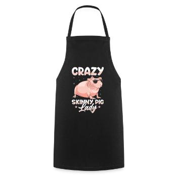Hairless guinea pig Skinny piggy - Cooking Apron - black - Front - AI Model Male 185 dark (185cm)