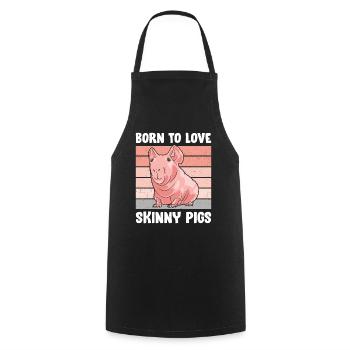 Hairless guinea pig Skinny piggy - Cooking Apron - black - Front - AI Model Male 185 dark (185cm)