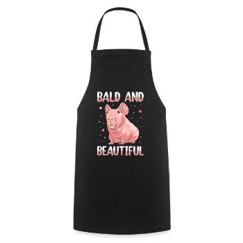 Hairless guinea pig Skinny piggy - Cooking Apron - black - Front - AI Model Male 185 dark (185cm)