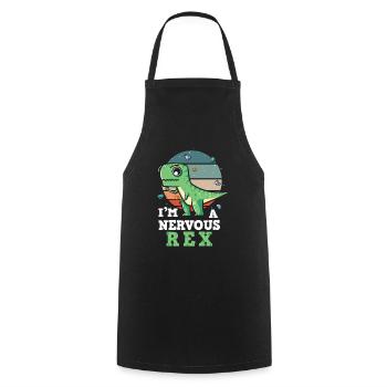 Anxiety Design I'm a nervous Rex - Cooking Apron - black - Front - AI Model Male 185 dark (185cm)