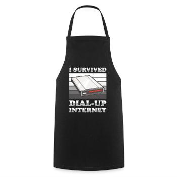 90s Nostalgia Retro 90s Dial Up - Cooking Apron - black - Front - AI Model Male 185 dark (185cm)