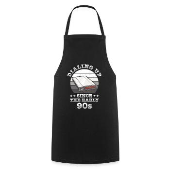 90s Nostalgia Retro 90s Dial-up Internet Vintage - Cooking Apron - black - Front - AI Model Male 185 dark (185cm)