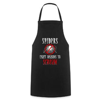 Arachnophobia, fear of spiders, arachnid phobia - Cooking Apron - black - Front - AI Model Male 185 dark (185cm)