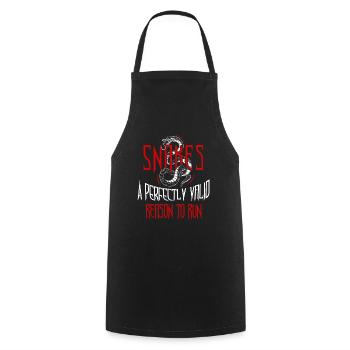Ophidiophobia Fear of snakes Snake Boa - Cooking Apron - black - Front - AI Model Male 185 dark (185cm)