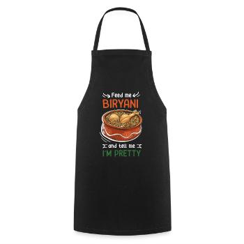 Indian Food Foodies, Biryani, Lovers, - Cooking Apron - black - Front - AI Model Male 185 dark (185cm)