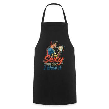 Glassblowing Glassforming Glassmaker Pride - Cooking Apron - black - Front - AI Model Male 185 dark (185cm)