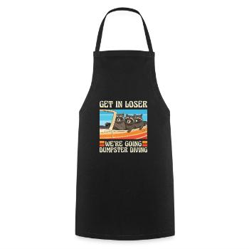 Raccoon Lover Trash Picking Dumpster Diving Trash - Cooking Apron - black - Front - AI Model Male 185 dark (185cm)