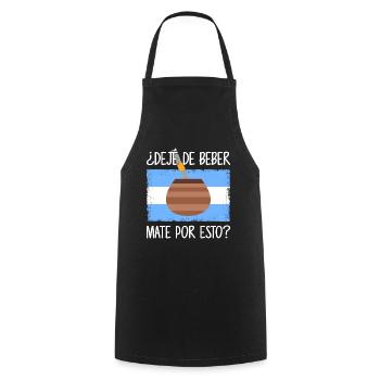 Drapeau de l’Argentine Thé yerba maté argentin - Tablier de cuisine - noir - Devant - AI Model Male 185 dark (185cm)
