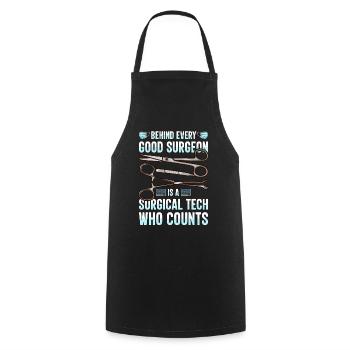 Scrub Tech Surgical Technician Surgical Technologist - Cooking Apron - black - Front - AI Model Male 185 dark (185cm)
